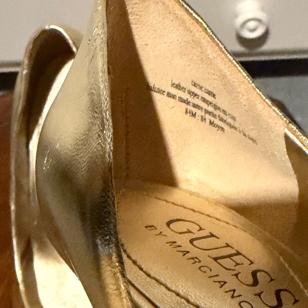 Metallic Gold Pumps by Guess by Marciano - size 8.5 - Picture 8 of 9
